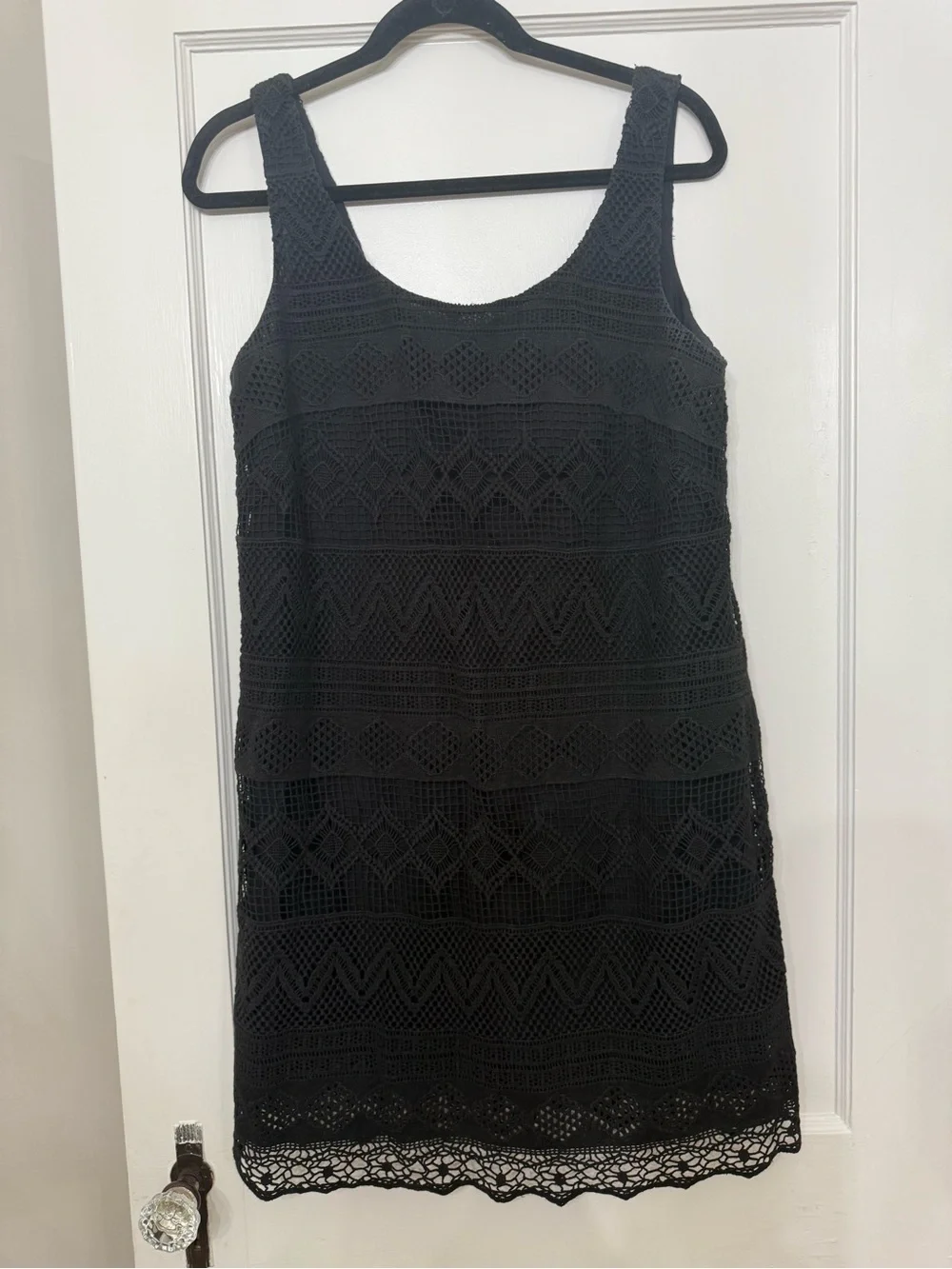 J.Crew Black Crochet Knit Tank Dress - Size 10